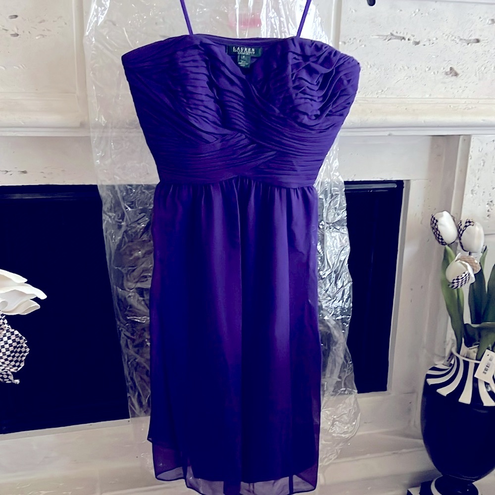 Lauren Ralph Lauren evening chiffon strapless dress